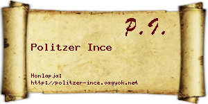 Politzer Ince névjegykártya
